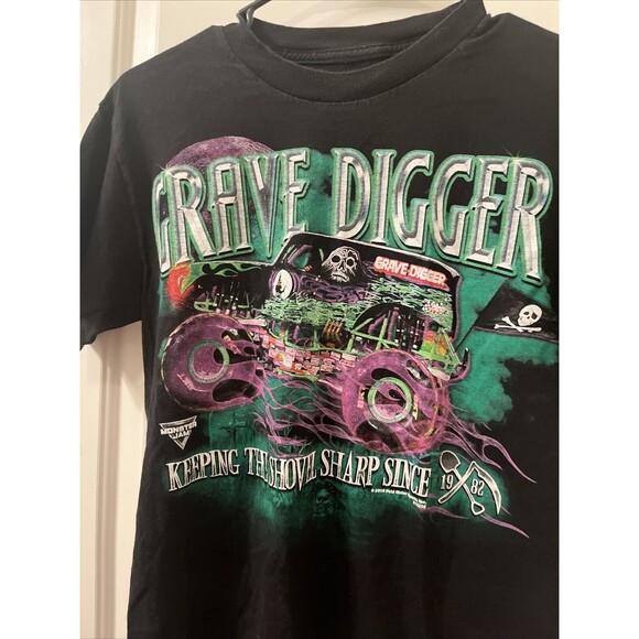 Youth Boys Short Sleeve T-Shirt Graphic Monster Jam Digger Size Unknown Black - Picture 4 of 14